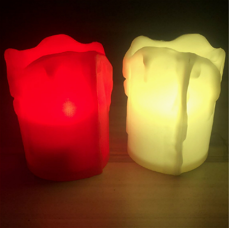 厂家直销黑芯led仿真流泪电子蜡烛货源candle腊烛台红色蜡泪