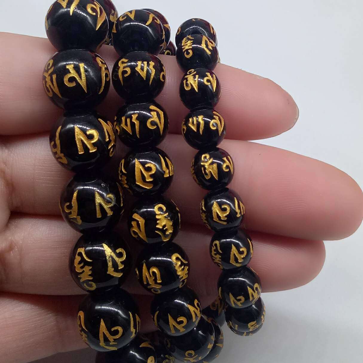 手链六字真言烫金佛珠手串 男女通用款 一件代发