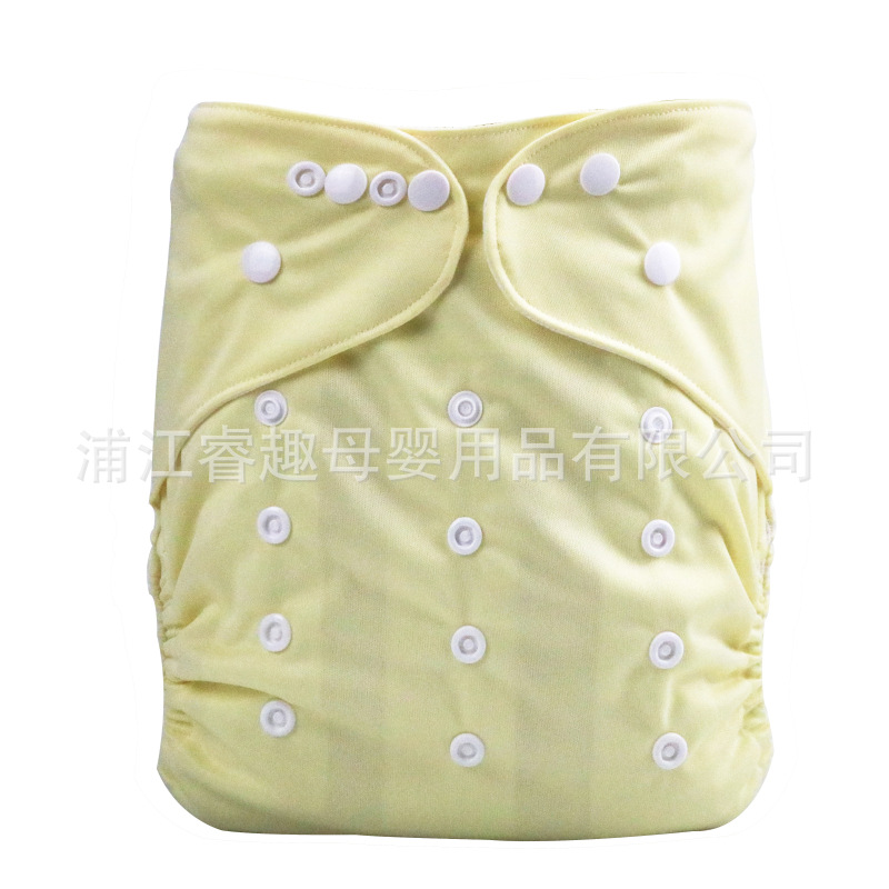 Double Breasted Baby Cloth Diaper Plain Printing Hidden Hook Washable Baby Diapers Breathable Leak-Proof Customizable Cloth Diapers