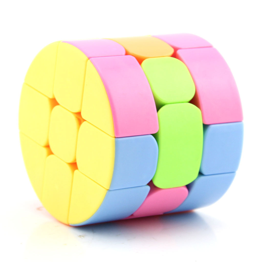 合树圆柱三阶魔方糖果色 免贴纸异型魔方 益智3阶玩具 广州批发
