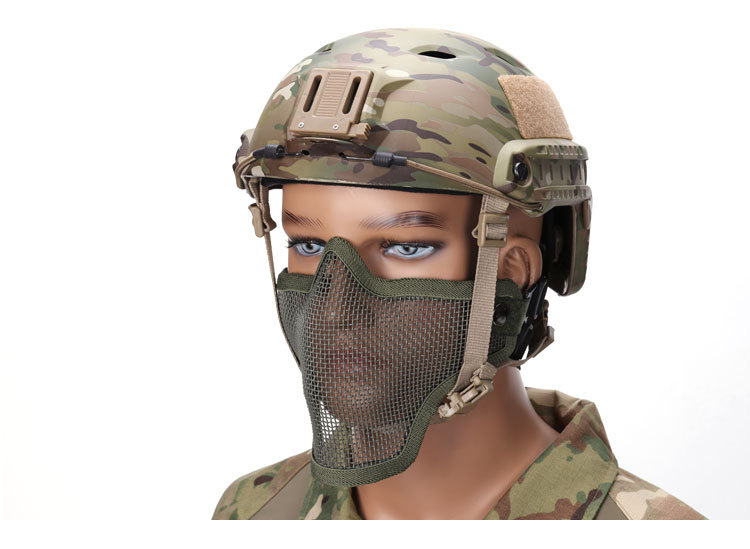户外cm01骷髅网面具 战术迷彩钢丝面具 野战军迷半脸防护面具