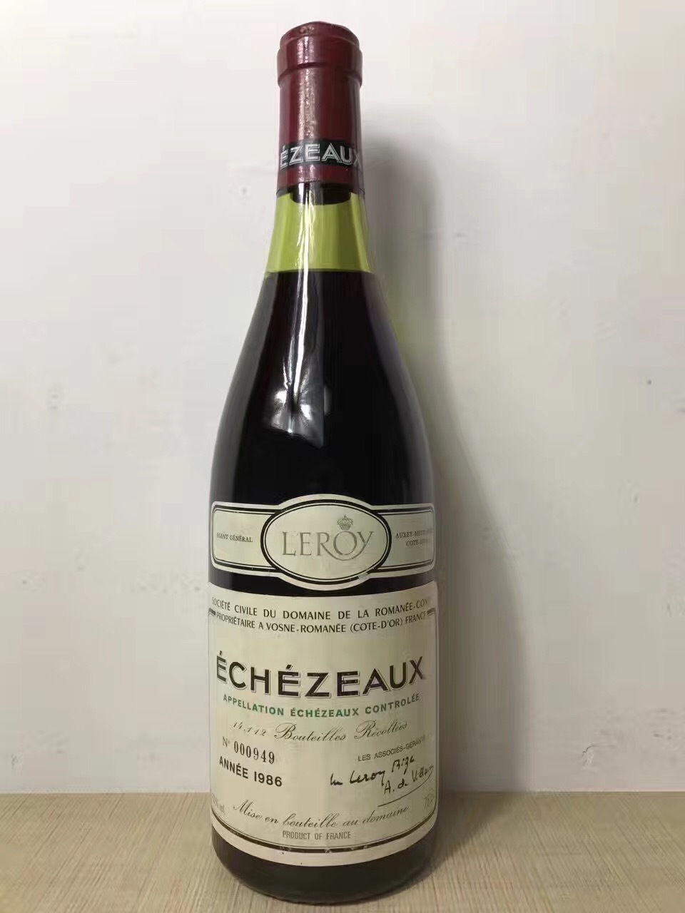 1986年drc罗曼尼康帝大依瑟索grandsechezeaux红葡萄酒