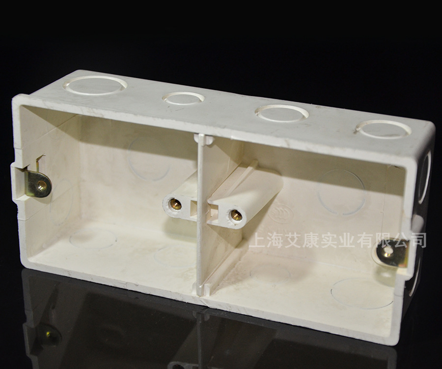 中财pvc管件 pvc双联线盒 双连盒 连体盒