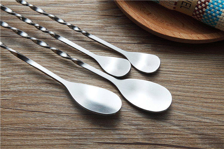 不锈钢调酒勺奶茶咖啡搅拌吧勺双头两用鸡尾酒勺 创意实用批发