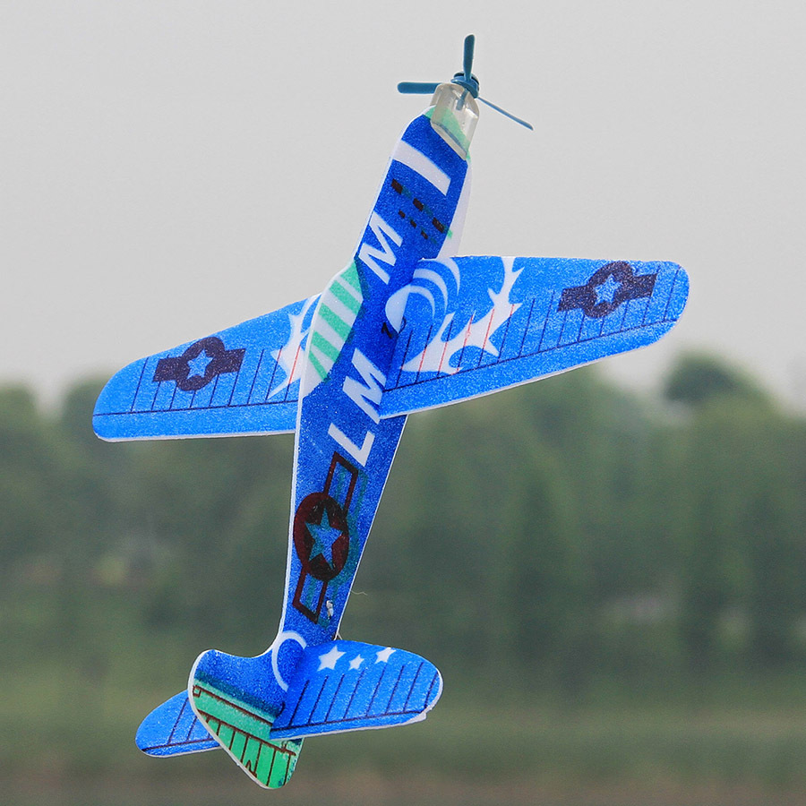 手抛滑翔小飞机泡沫航空模型小学幼儿园儿童玩具拼装手工diy包邮