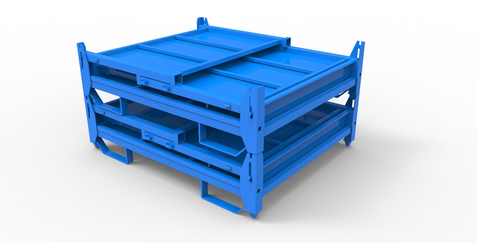 易联厂家直销q235材质折叠金属箱 钢板料箱 铁板箱 铁框 铁箱