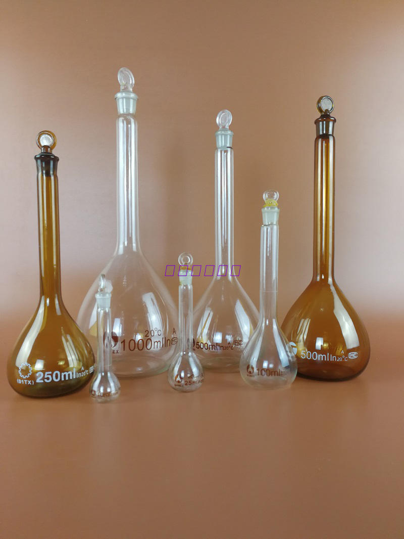 5 10 25 50 100 250 500 1000ml 2000ml透明棕色玻璃容量瓶