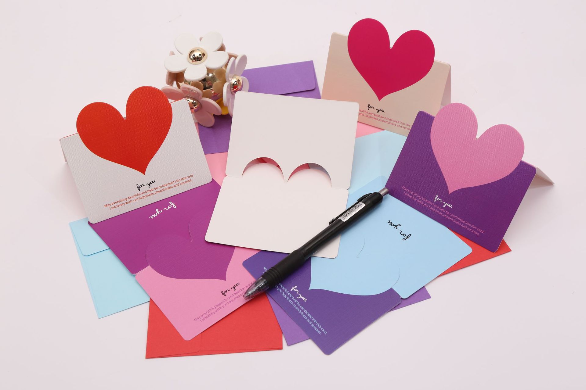 心形韩国创意祝福感谢爱心立体卡片婚礼情人教师节贺卡批发