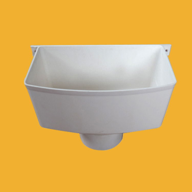 110带耳朵弧形大号全塑水斗pvc水斗排水系统装修防虫防腐水斗