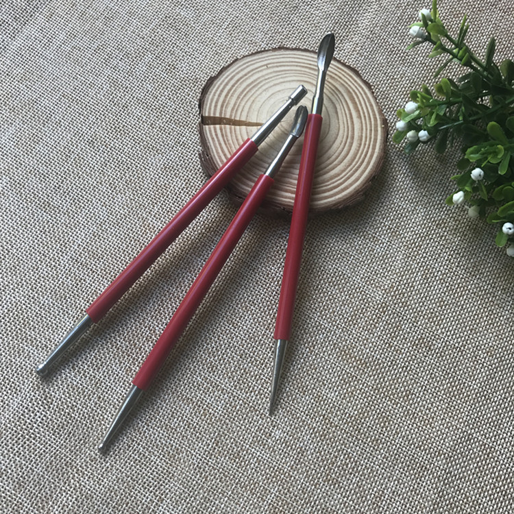 超轻粘土三件套制作工具软陶工具3支红钢棒陶泥 雕塑 泥塑型工