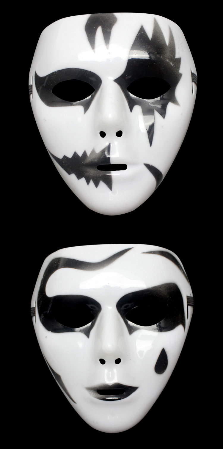 鬼步舞街舞化妆舞会万圣节面具男小丑 恐怖鬼脸成人手绘面具死神