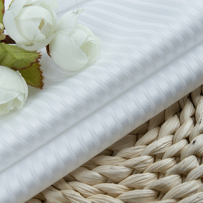 全棉120/2白色条子提花液氨免烫仿丝绸整理商务工作服衬衫面料