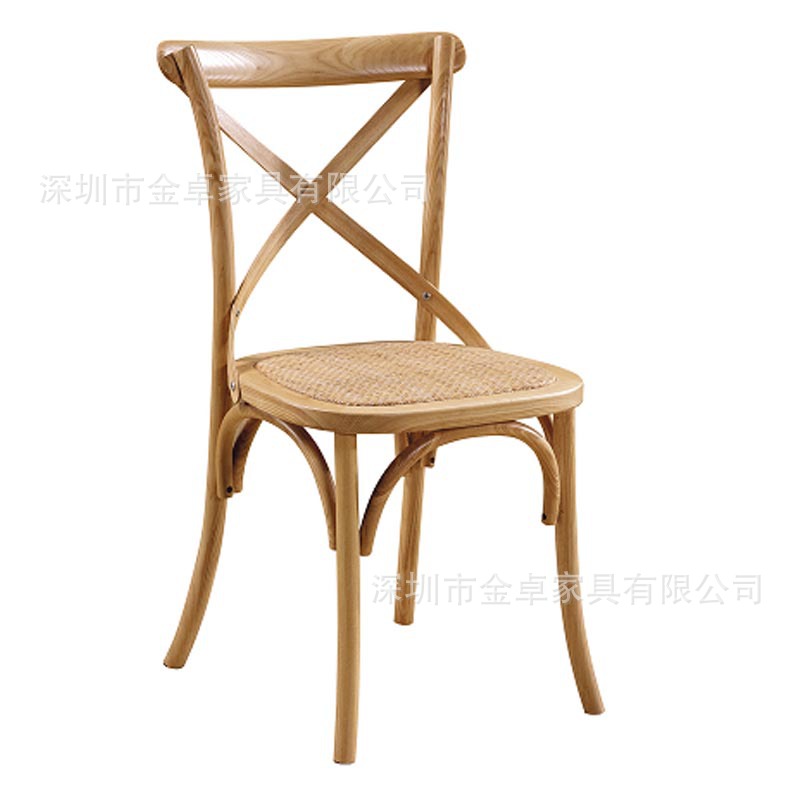 金卓家具销售全实木餐椅 全实木背"x"休闲椅 实木餐椅