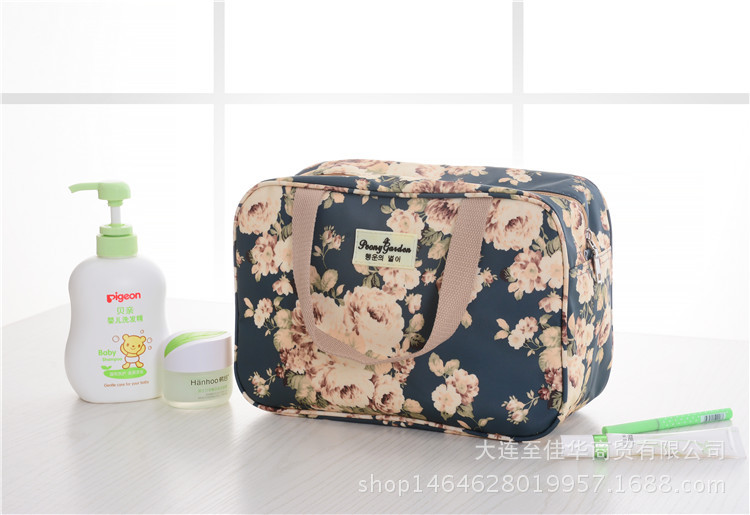 Denim Cosmetic Bag Wash Basket Storage Water-Proof Bag Bath Bag Floral Mummy Bag Dance Cosmetic Bag Bath Bag