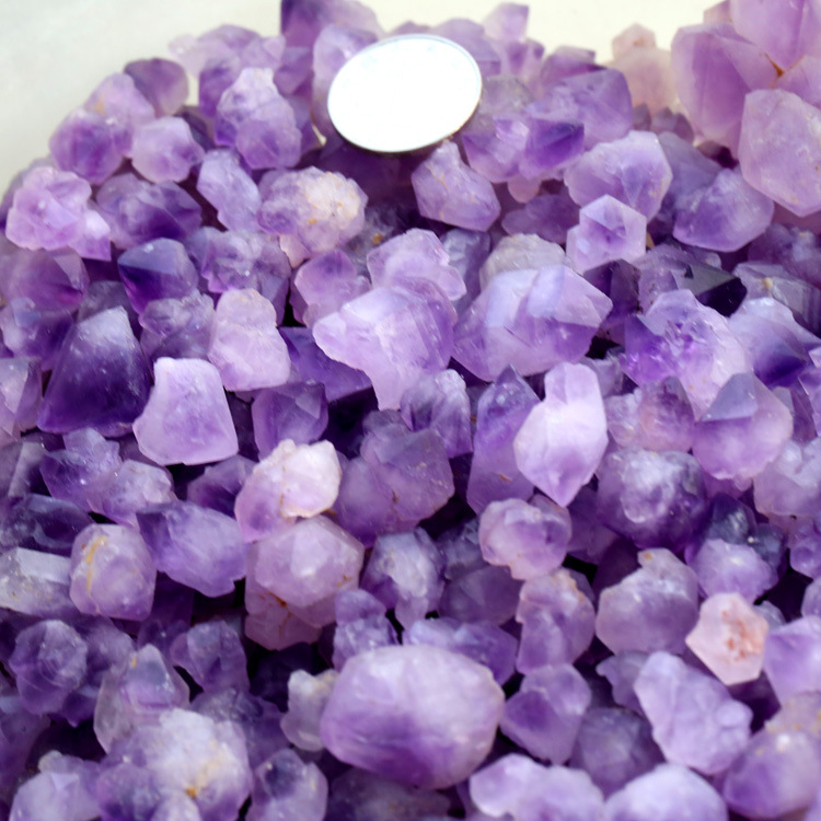 安居珠宝天然紫晶单晶体原石标本  薰衣草紫水晶单晶体