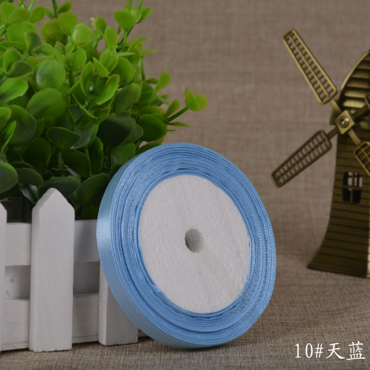 Factory Direct Sales 1cm Wide Polyester Satin Ribbon Wedding Bow Gift Packing Ribbon Wholesale Ribbon