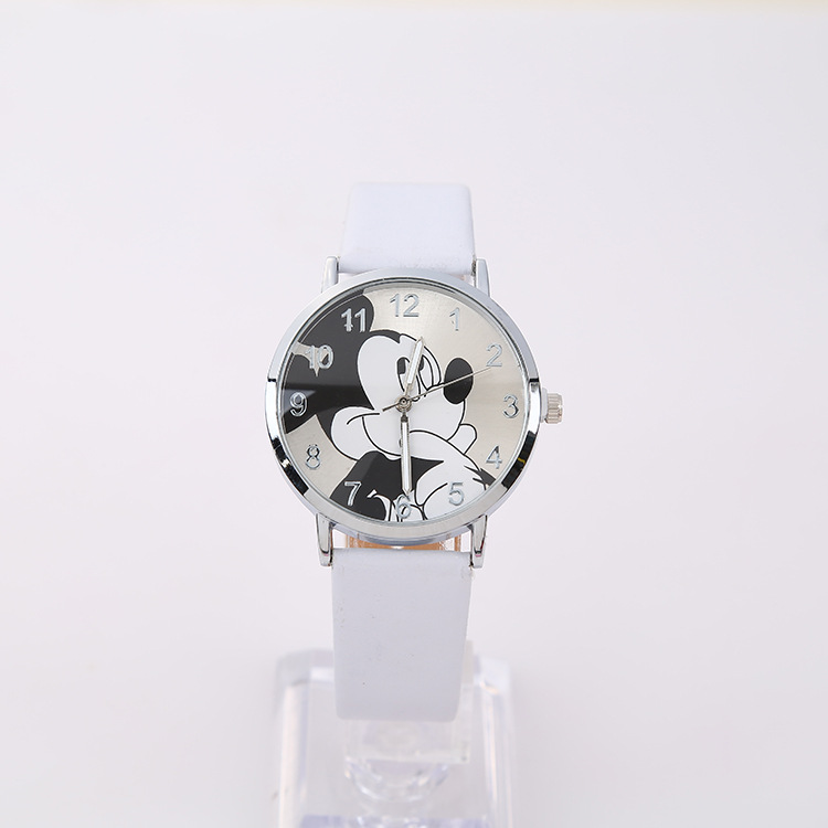 Factory Wholesale Kids Cute Mickey Cartoon Children Watch Hot Selling Mickey Mouse Pu Belt Student Quartz Watch