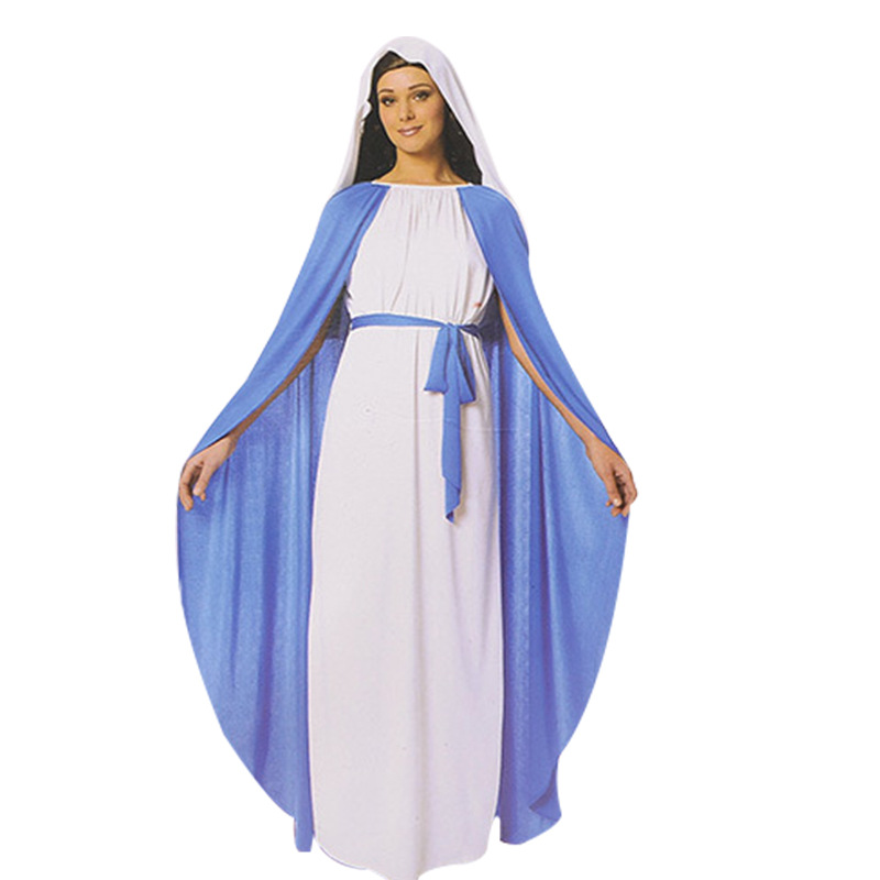 现货供应演出服 万圣节角色扮演舞台装成年圣母玛利亚表演服装女