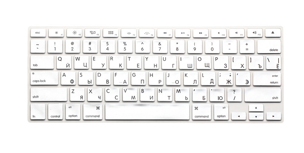 适用苹果外语言俄语键盘保护膜 11 12 13air pro 笔记本保护贴膜