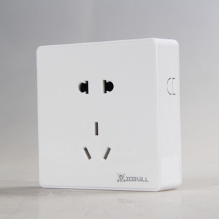 明装白色开关插座面板二三孔五孔插座明线自带明盒