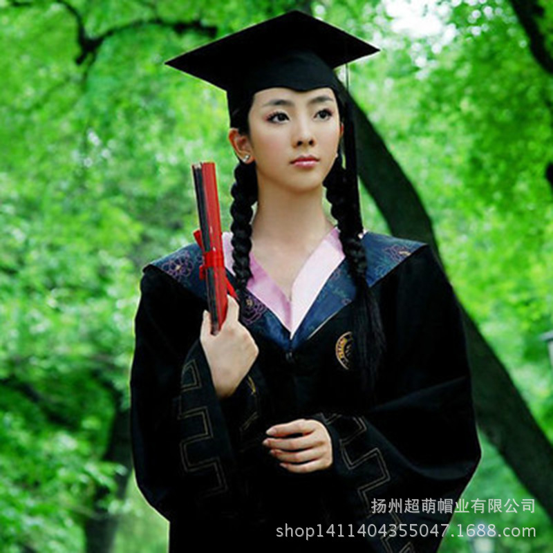 顶上飞羽现货儿童成人博士学士毕业典礼/颁奖学位帽子