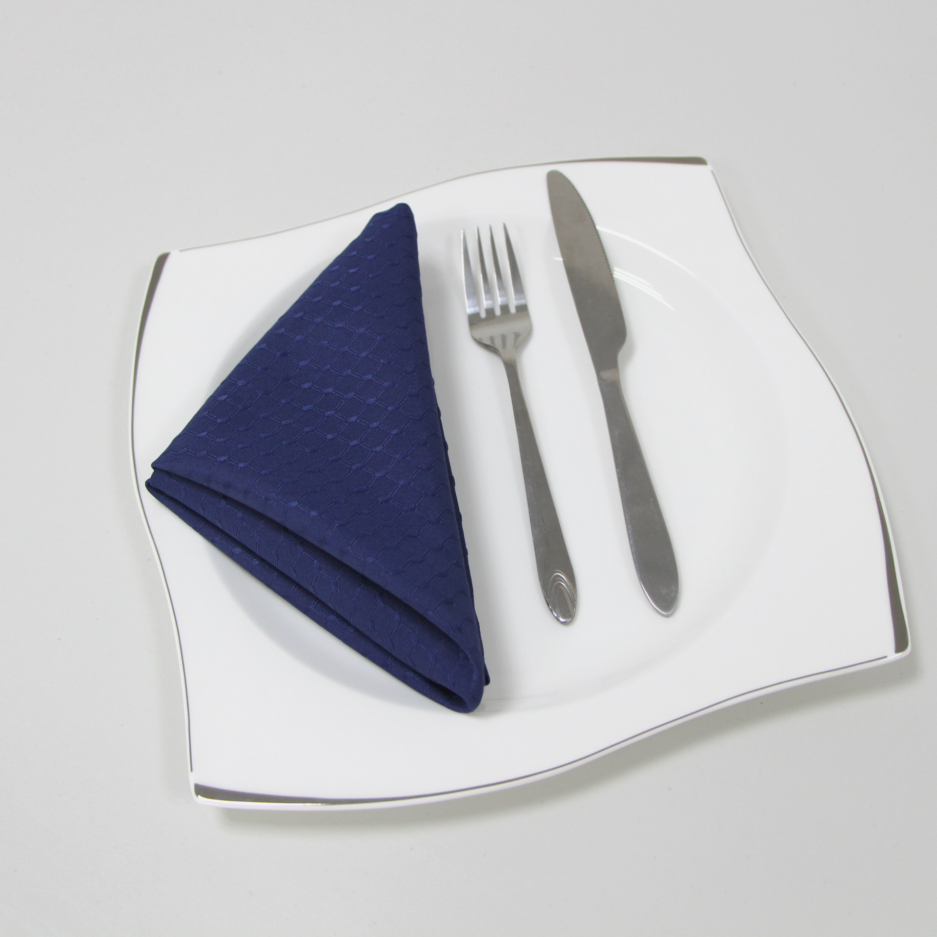 星级酒店西餐厅纯色涤纶全涤口布西餐巾毛定做批发餐巾华夫格