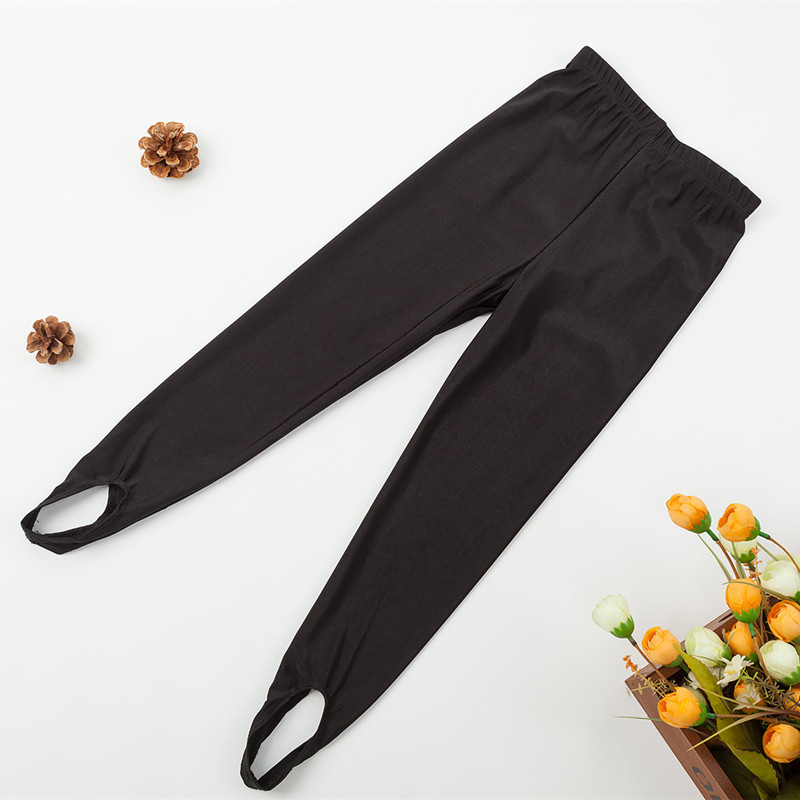 氨纶儿童舞蹈服练功裤 男女童芭蕾舞踩脚裤 打底健美裤黑白色现货