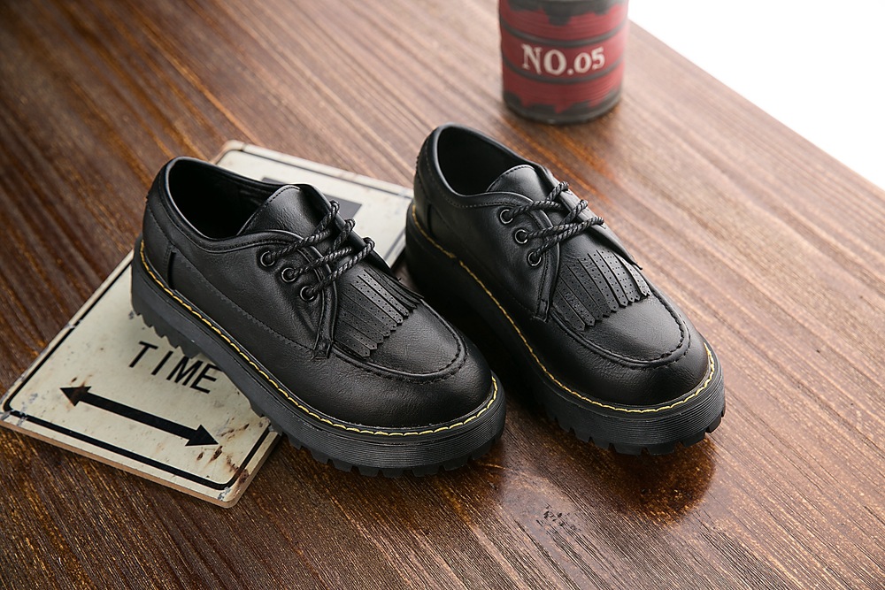 gemon日系圆头小皮鞋学院风流苏牛津鞋欧美英伦复古单鞋女平底鞋