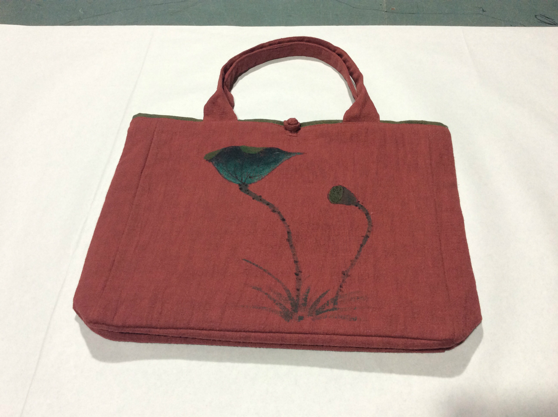 棉麻手提包手绘青花布艺汉服单肩包女拼接包包民族风