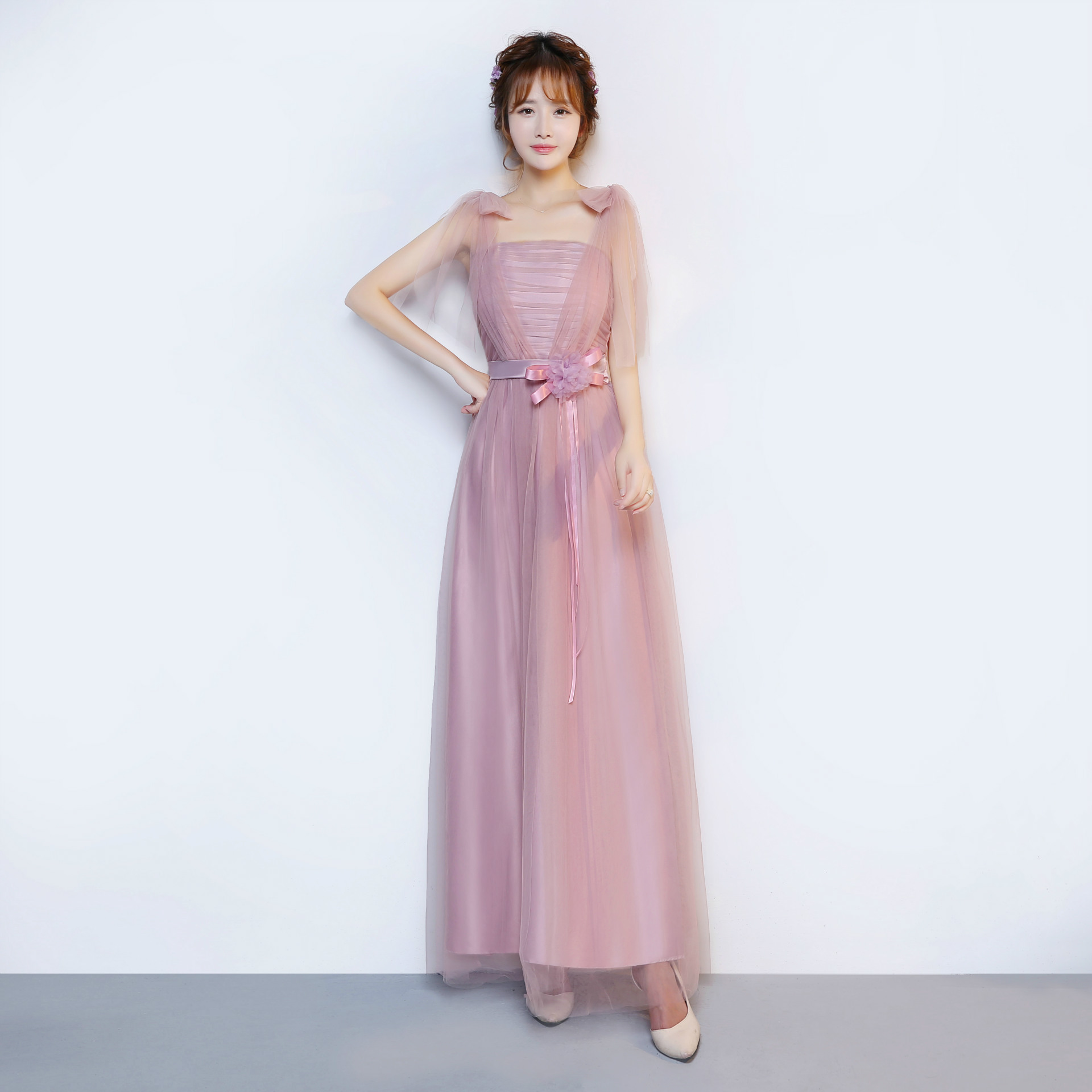 伴娘礼服新款长款宴会演出服伴娘服短款 欧美敬酒服晚礼服