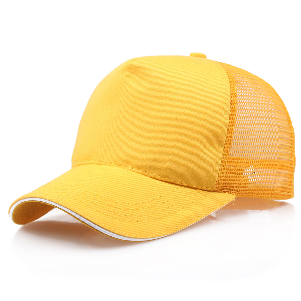 Lan Yin Wholesale Pure Cotton Summer Advertising Cap Five Pieces Mesh Cap Student Work Hat Travel Printing Mesh Cap