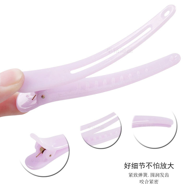 Zhuoming Japanese and Korean Style Solid Jelly Color Plastic Duckbill Clip Candy Color Tweezers Color Crocodile Hair Beauty Clip