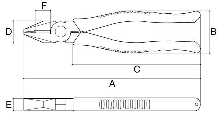 日本三山电工老虎钳工业级工具平口钳6/7/8寸钢丝钳子克丝钳