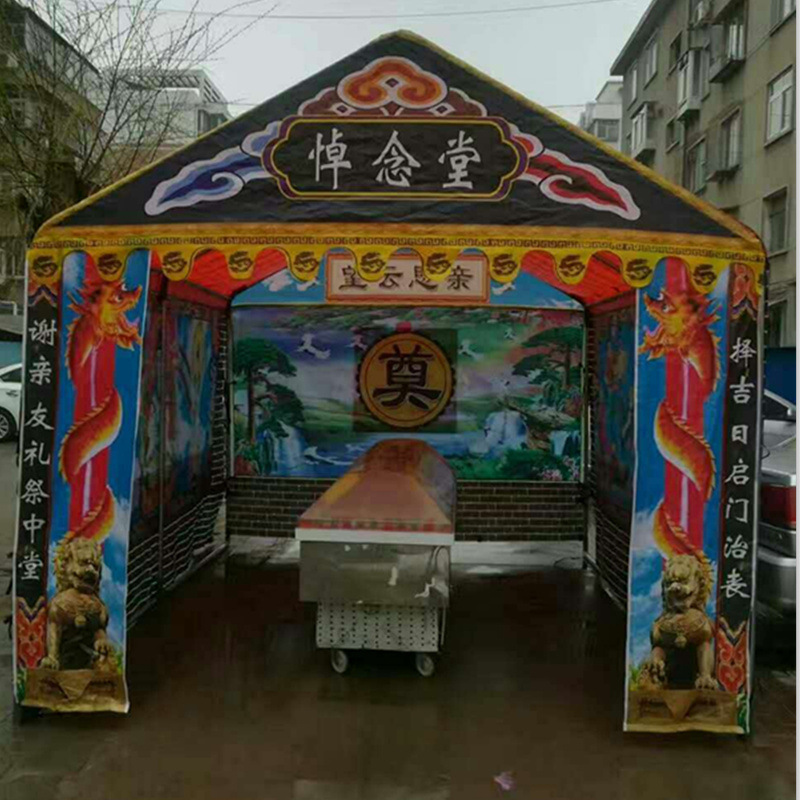 白事电子花圈led灵堂布置丧事拱门殡葬用品批发厂家直销钢架灵棚