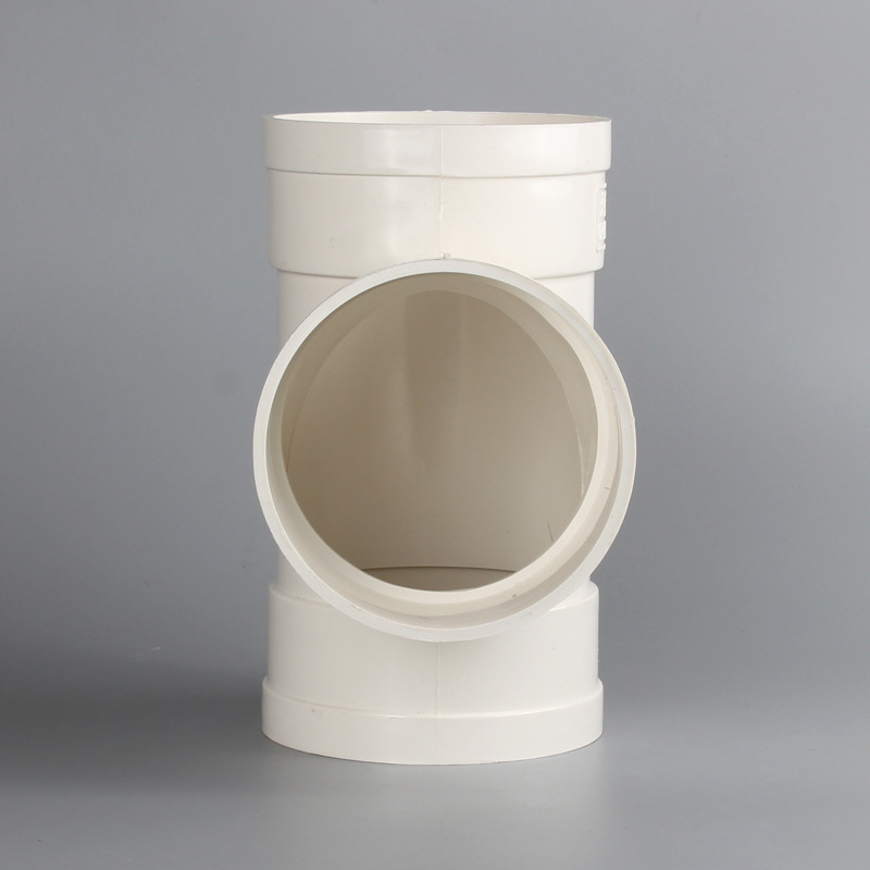 宏信pvc顺水三通 塑料排水管件三通配件 白色给水管等径三通