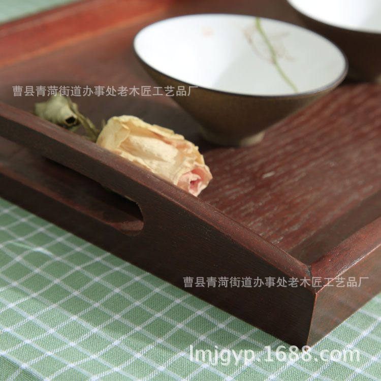 Tray Kung Fu Tea Tray Tea Set Wood Pallet Household Rectangular Painted Wooden Tea Tray Tea Room Brick Tea Tray