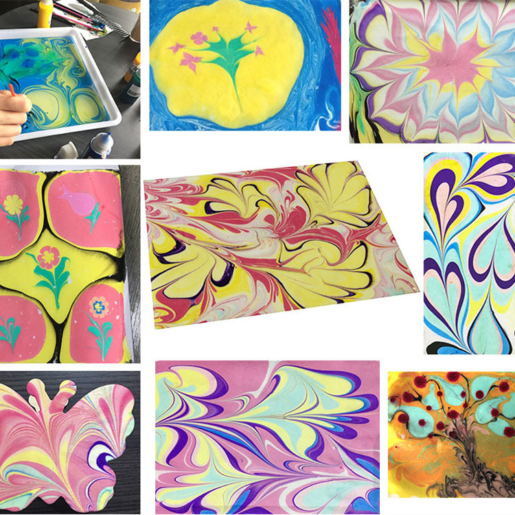 创意浮水画水拓画颜料套装益智diy美术水面作画湿拓画材料批发