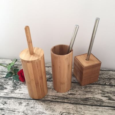 热卖竹底托 实用竹制马桶刷底座竹底座 竹制圆桶座