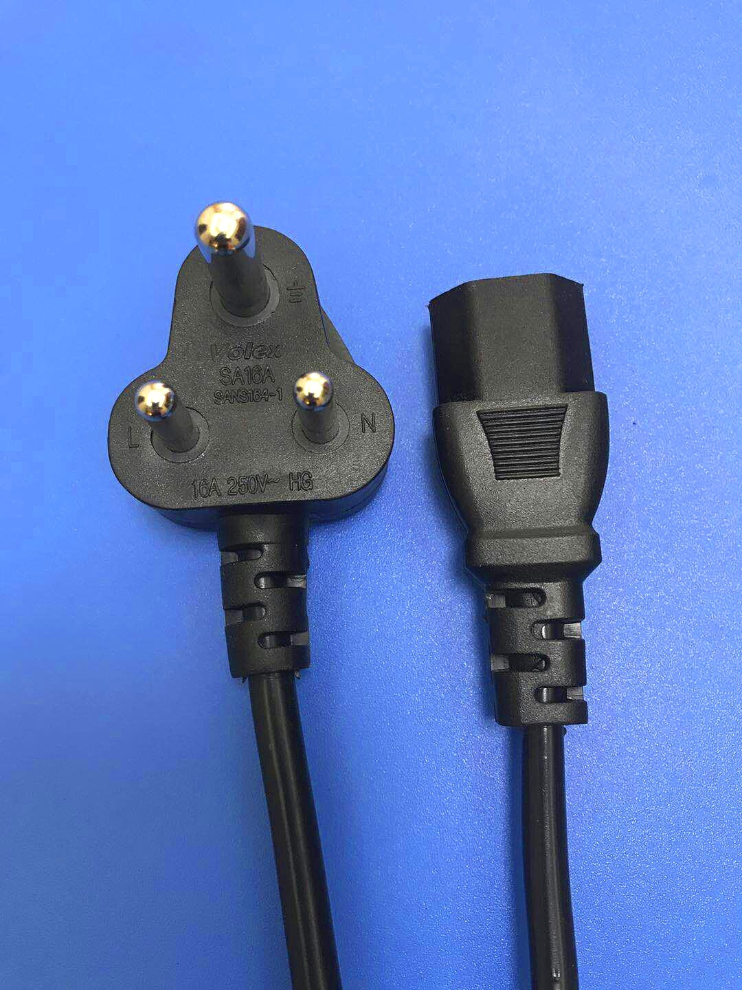 5米南非插头品字尾电源线