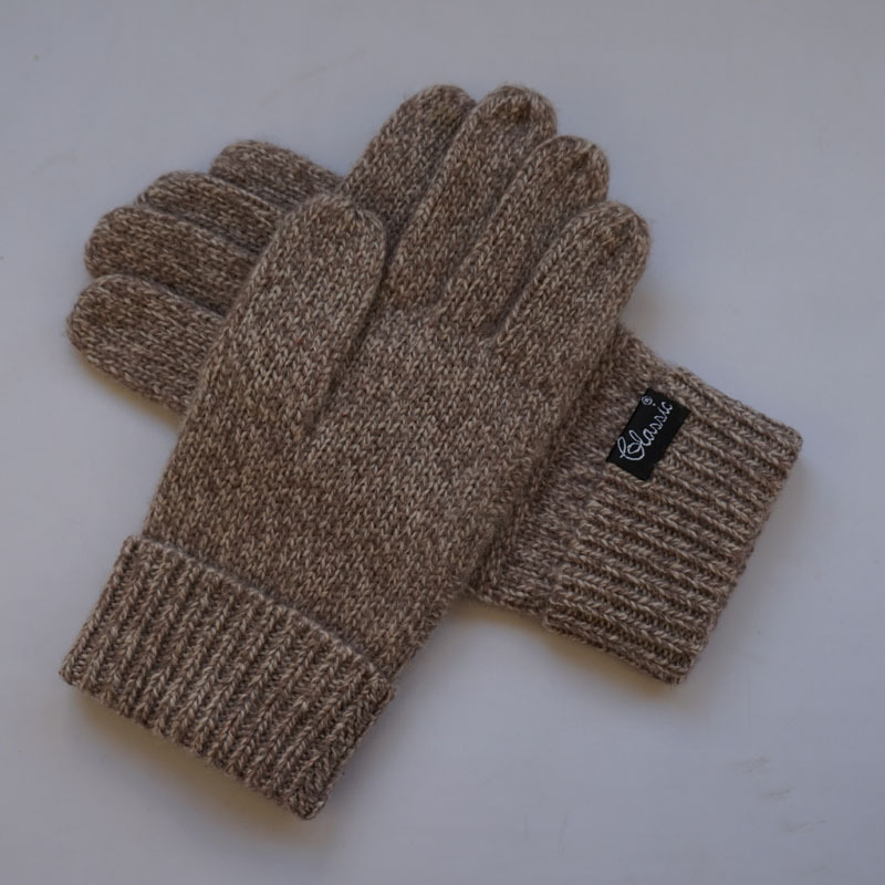 秋冬季简约经典男士纯羊毛毛线手套 保暖羊毛触屏触控手套精品