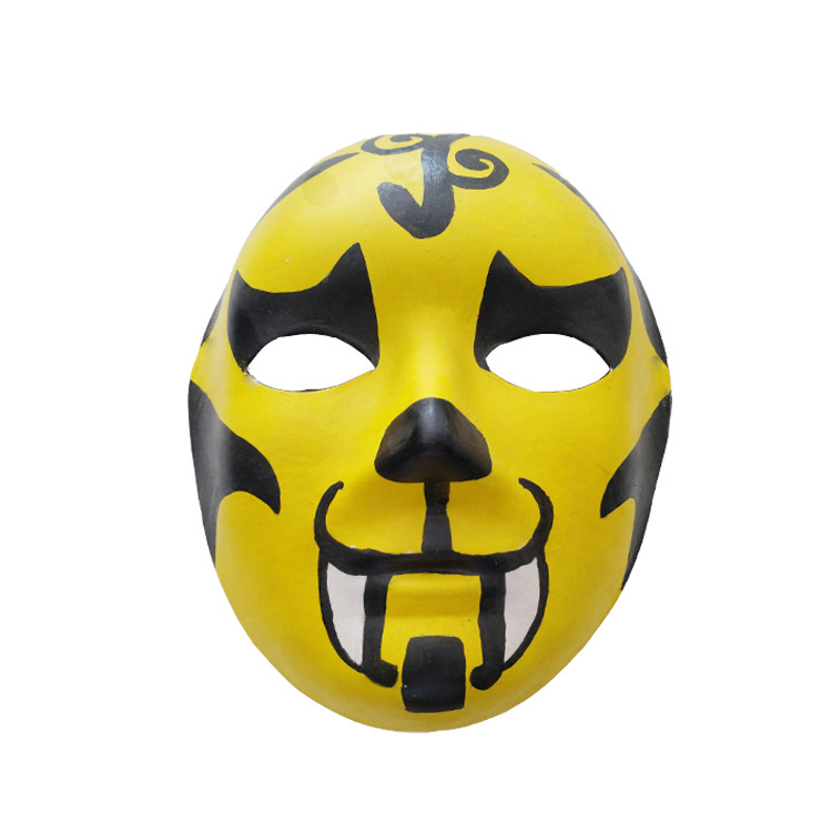 [妙手]万圣节魔兽面具 儿童手工创意diy涂鸦手绘纸浆益智玩具批发