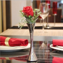不锈钢花瓶 时尚现代插花器 个性婚庆花瓶摆件 餐桌面单支小花瓶