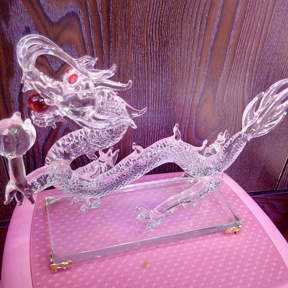 玻璃水晶 十二生肖 龙 家居装饰风水摆件 工艺品 礼品 批发