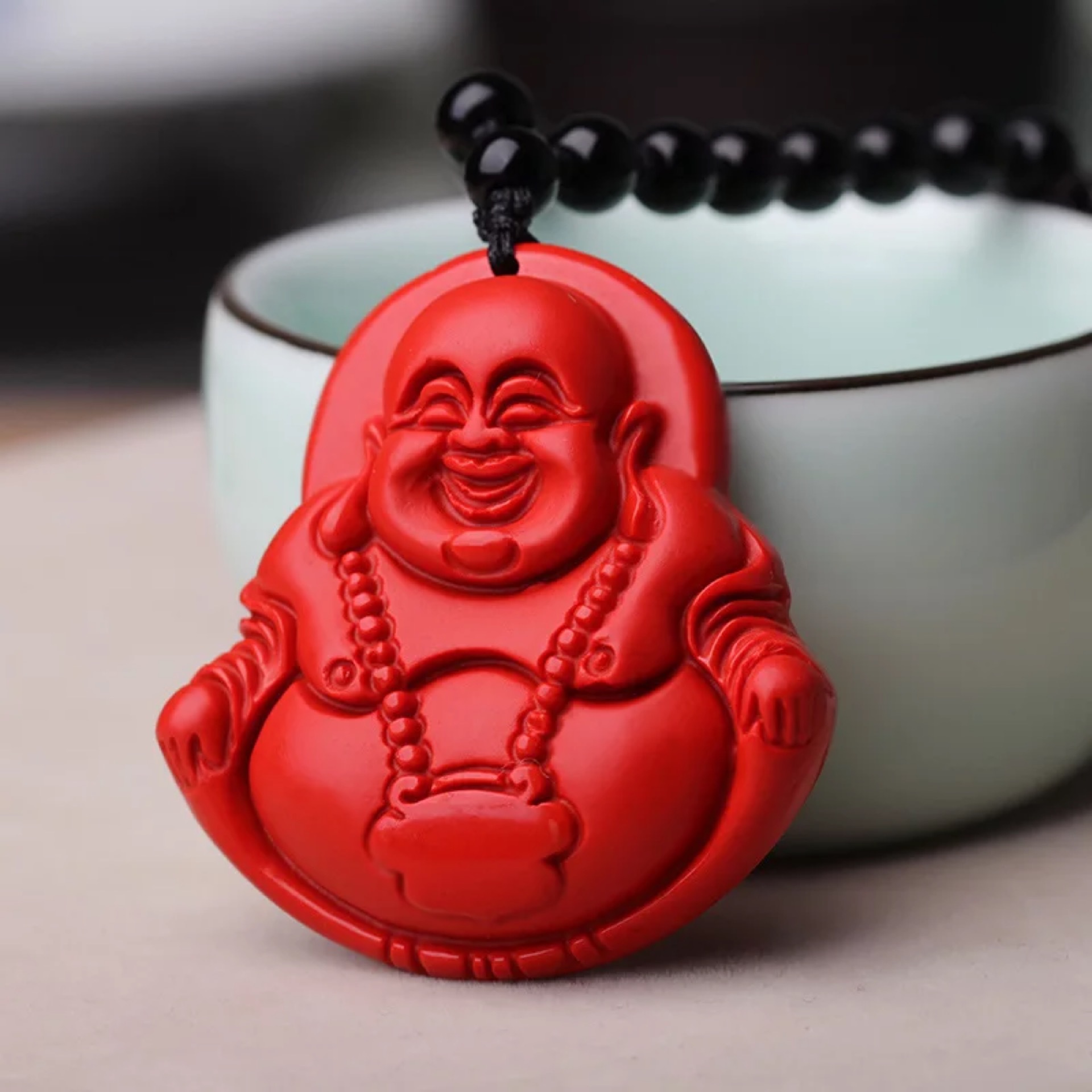 台湾朱砂红观音佛项链吊坠汽车挂 旅游促销礼品招财保平安毛衣链