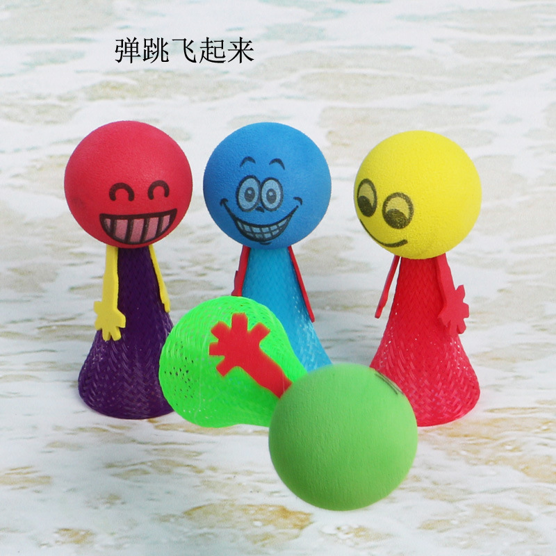 9cm大号弹跳精灵eva弹簧人娃娃弹跳人新奇特玩具地摊热卖货源批发