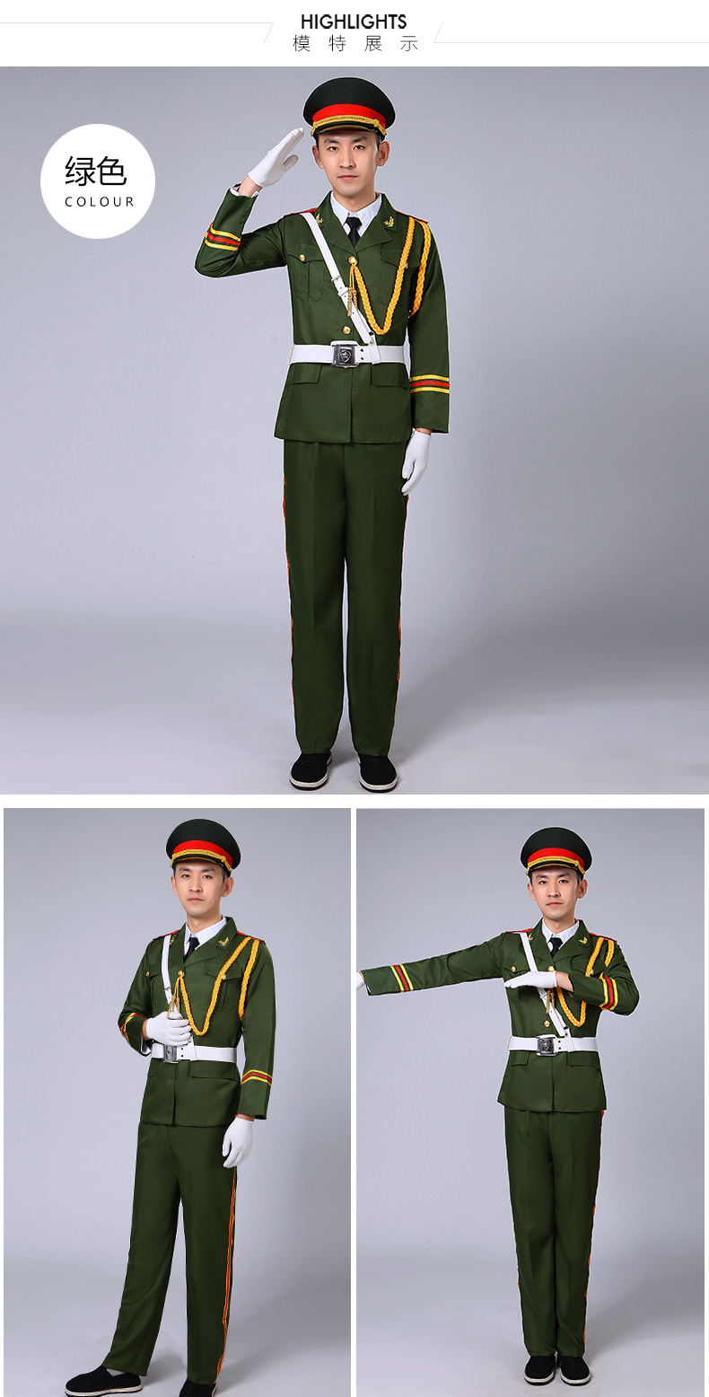 新款男女式管乐队升旗手服装鼓乐队演出服仪仗队国旗班文艺礼服