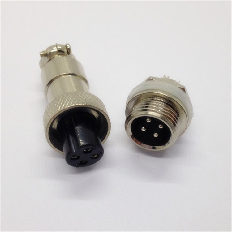 供应批发 m12公母防水航空插头 军工业航空插头4p