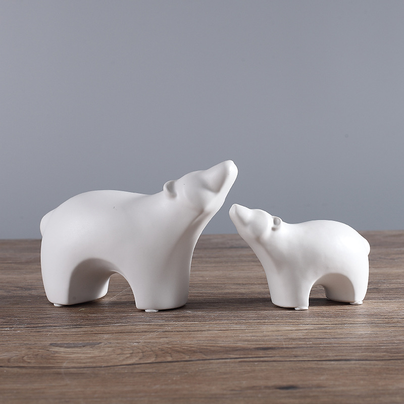 Soft Home Decoration Small Animal Decoration Nordic Simple Polar Bear Living Room TV Cabinet Decoration Wholesale