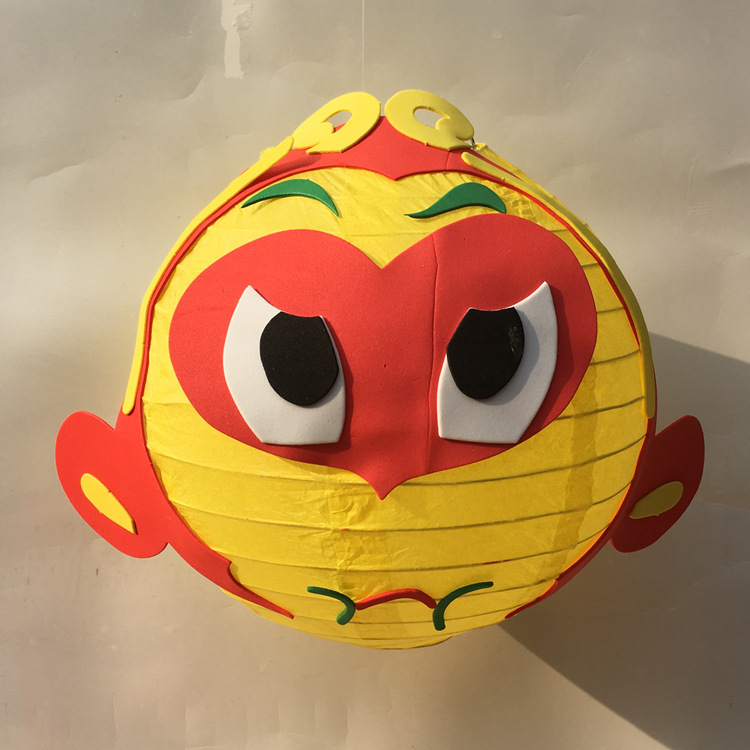 纸工艺品现货40款儿童diy手工灯笼 元宵节花灯卡通手提折叠纸灯笼