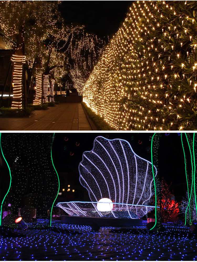 户外led彩灯闪灯串灯满天星渔网灯 节日婚庆圣诞新年装饰星星灯